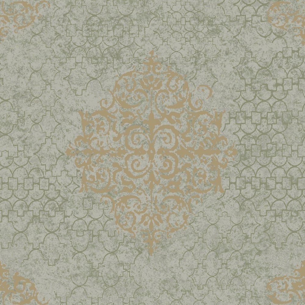 Lustre Damask Mottled Wallpaper - Bronze Brown - Galerie - CM2486 - Premier Wallcovering