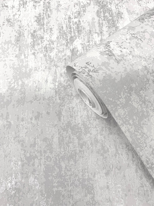 Lustre Distressed Wallpaper - Silver Grey - Galerie - SR28101 - Premier Wallcovering