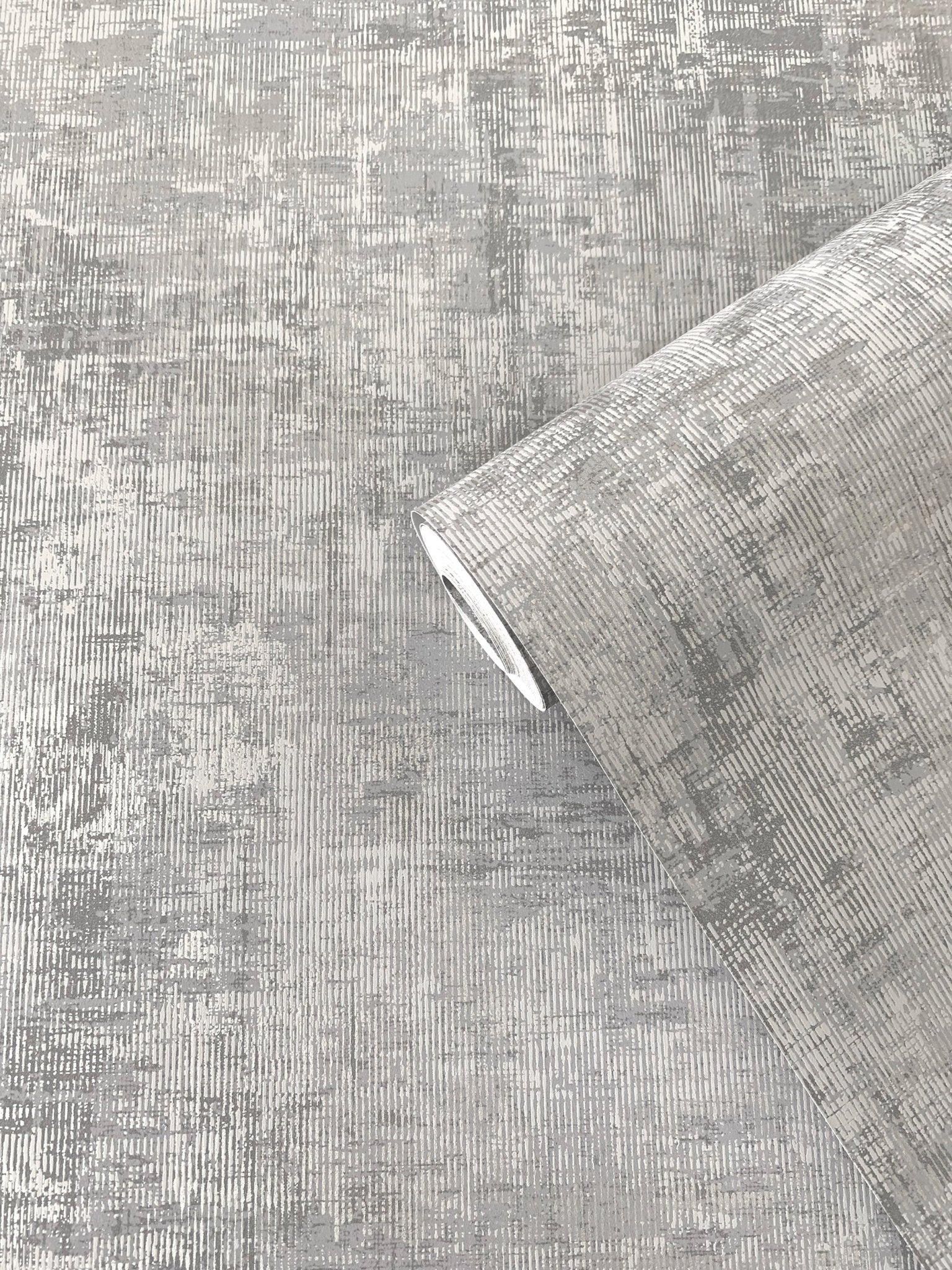 Lustre Distressed Wallpaper - Silver/Dark Grey - Galerie - SP - LS5004 - Premier Wallcovering