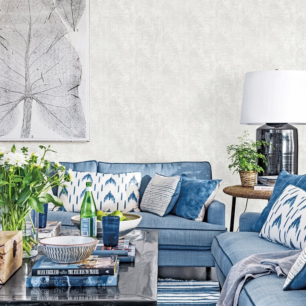 Lustre Distressed Wallpaper - Silver Grey - Galerie - SR28101 - Premier Wallcovering