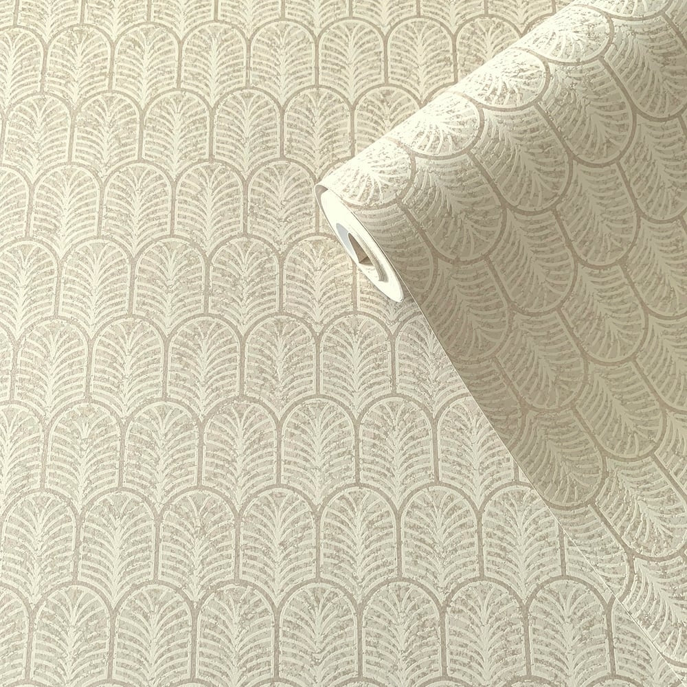 Lustre Geo Arch Wallpaper - Cream - Galerie - F-VL6002 - Premier Wallcovering