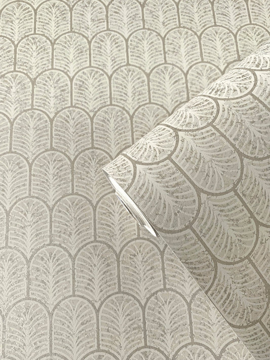 Lustre Geo Arch Wallpaper - Dark Cream - Galerie - F - VL6003 - Premier Wallcovering