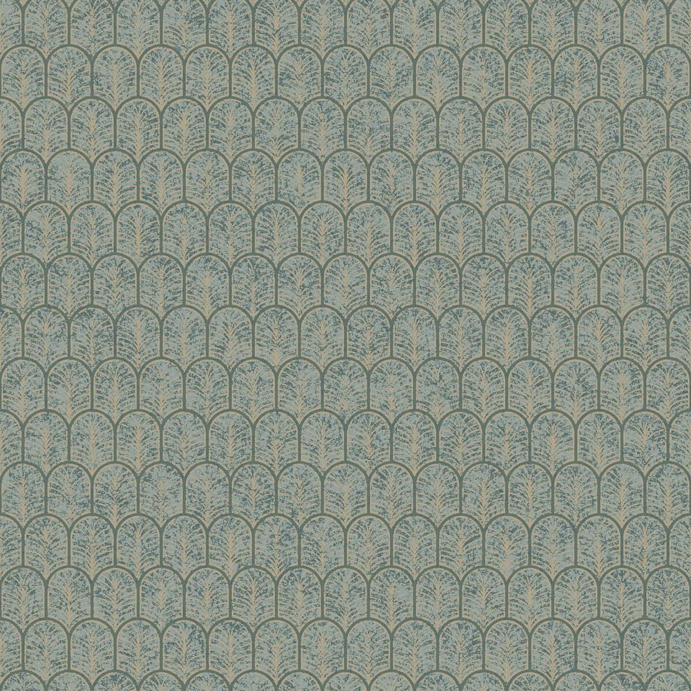 Lustre Geo Arch Wallpaper - Green - Galerie - F-VL6005 - Premier Wallcovering