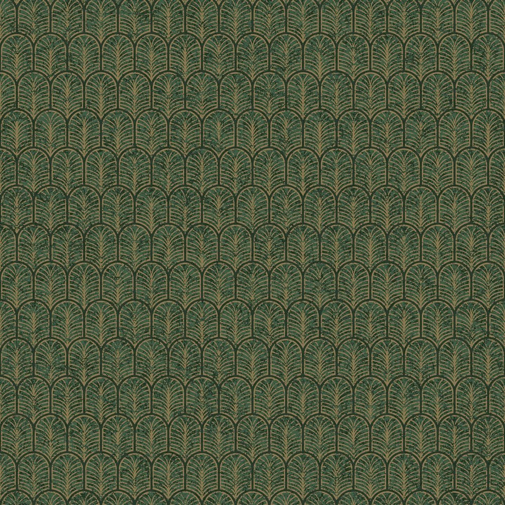 Lustre Geo Arch Wallpaper - Dark Green - Galerie - F-VL6006 - Premier Wallcovering