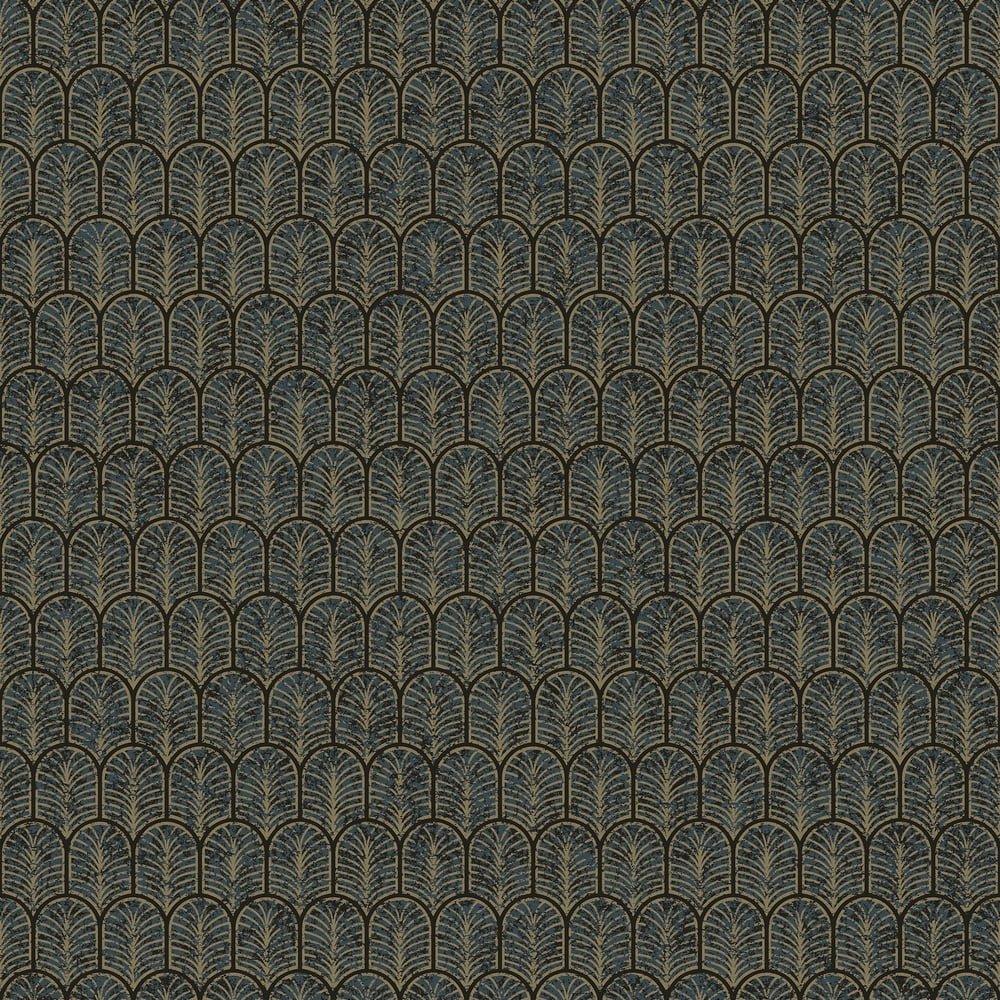 Lustre Geo Arch Wallpaper - Blue - Galerie - F-VL6007 - Premier Wallcovering