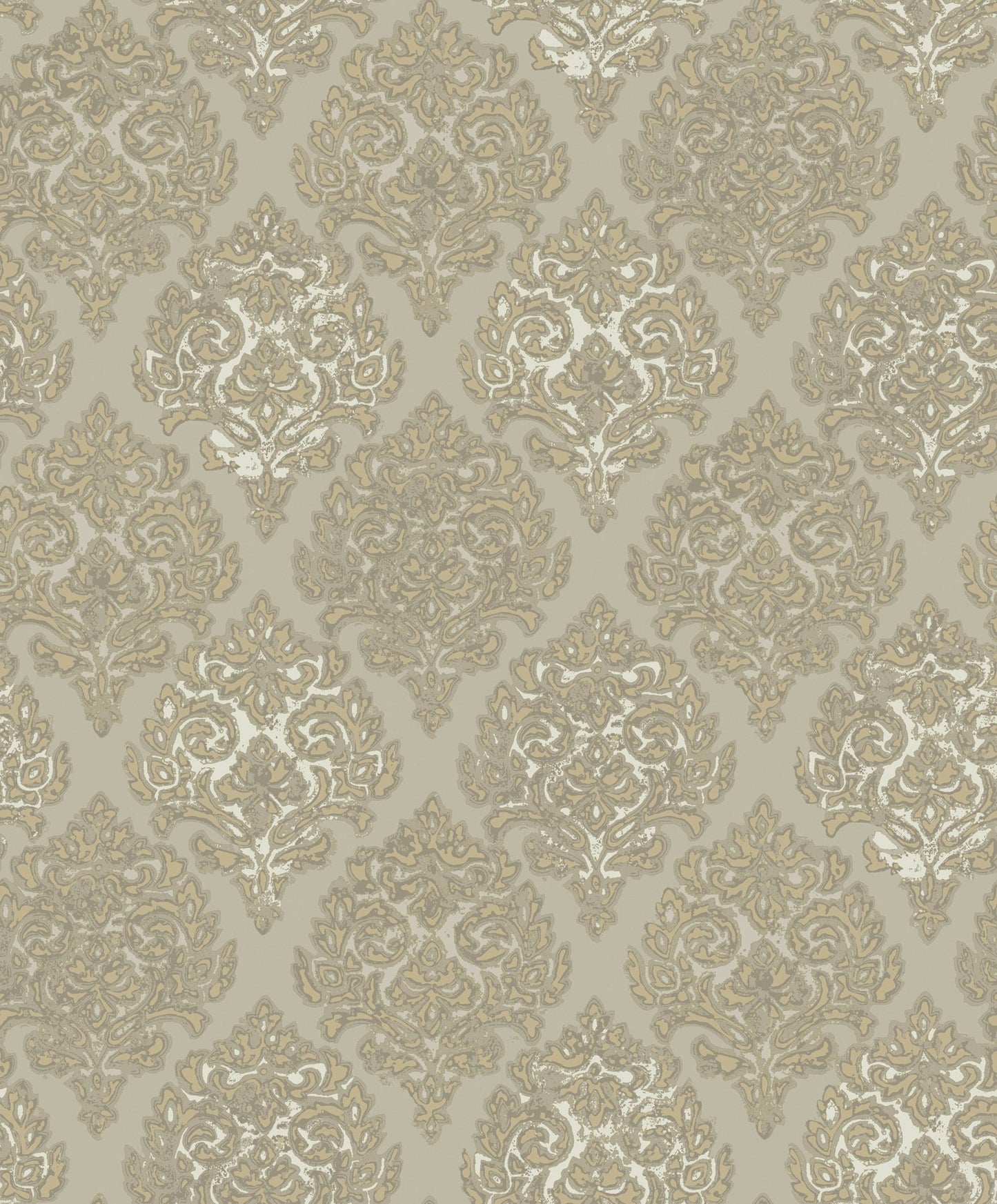 Lustre Modern Damask Wallpaper - Deep Gold - Galerie - MT2022 - Premier Wallcovering