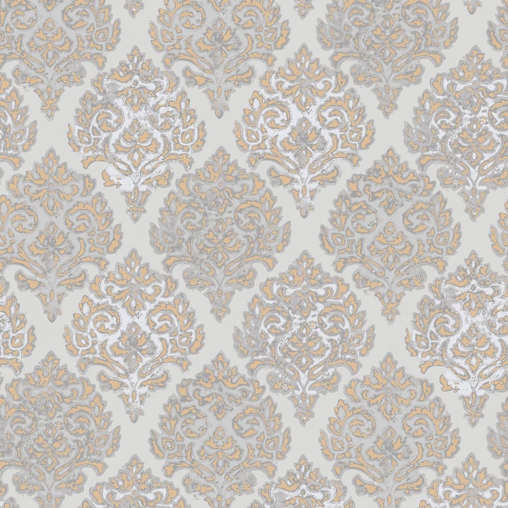 Lustre Modern Damask Wallpaper - Rose Gold - Galerie - MT2035 - Premier Wallcovering