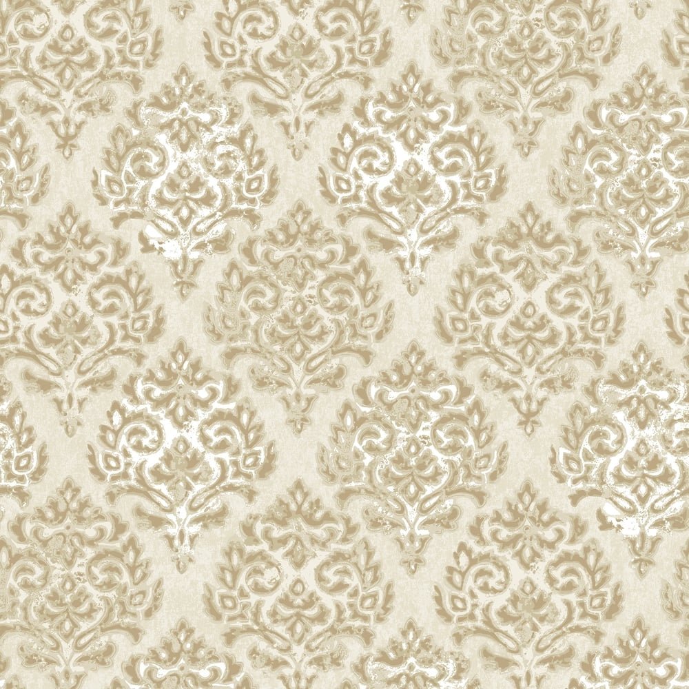 Lustre Modern Damask Wallpaper - Gold - Galerie - MT2009 - Premier Wallcovering