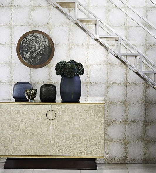Lustre Tile Wallpaper - Silver - ZTOT312829 - Zoffany - Premier Wallcovering