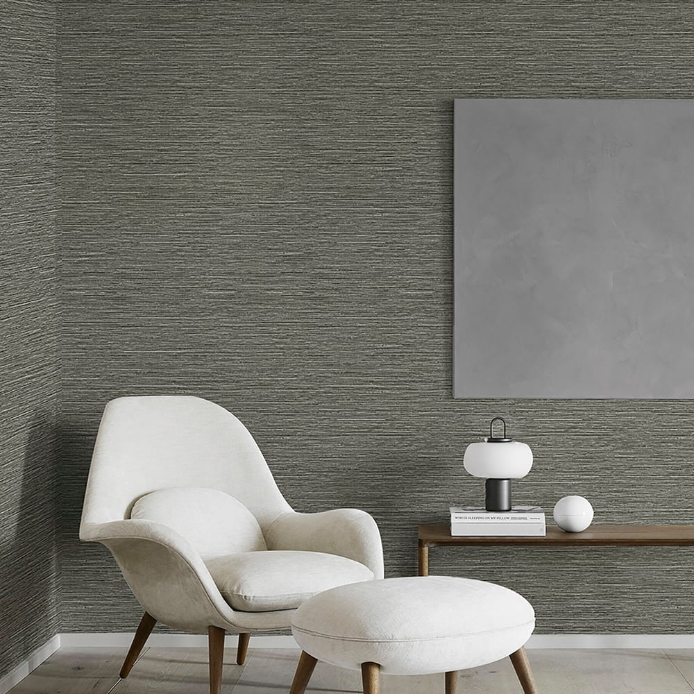 Lustre Weave Wallpaper - Silver Grey - Galerie - F-SR7004 - Premier Wallcovering