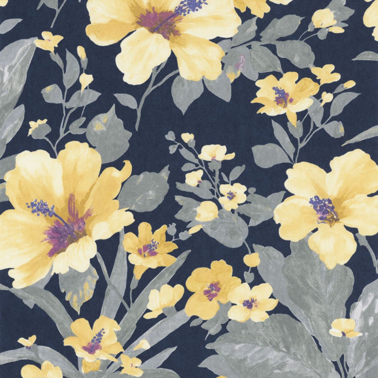 Luxembourg Florescence Wallpaper - Ink/curry - Casadeco - 82346506 - Premier Wallcovering