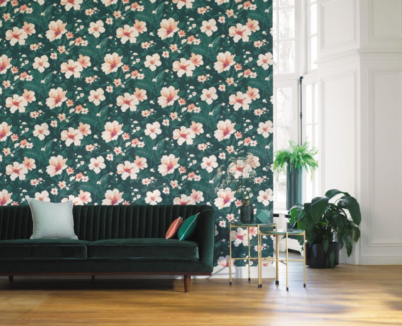 Luxembourg Florescence Wallpaper - Ink/curry - Casadeco - 82346506 - Premier Wallcovering