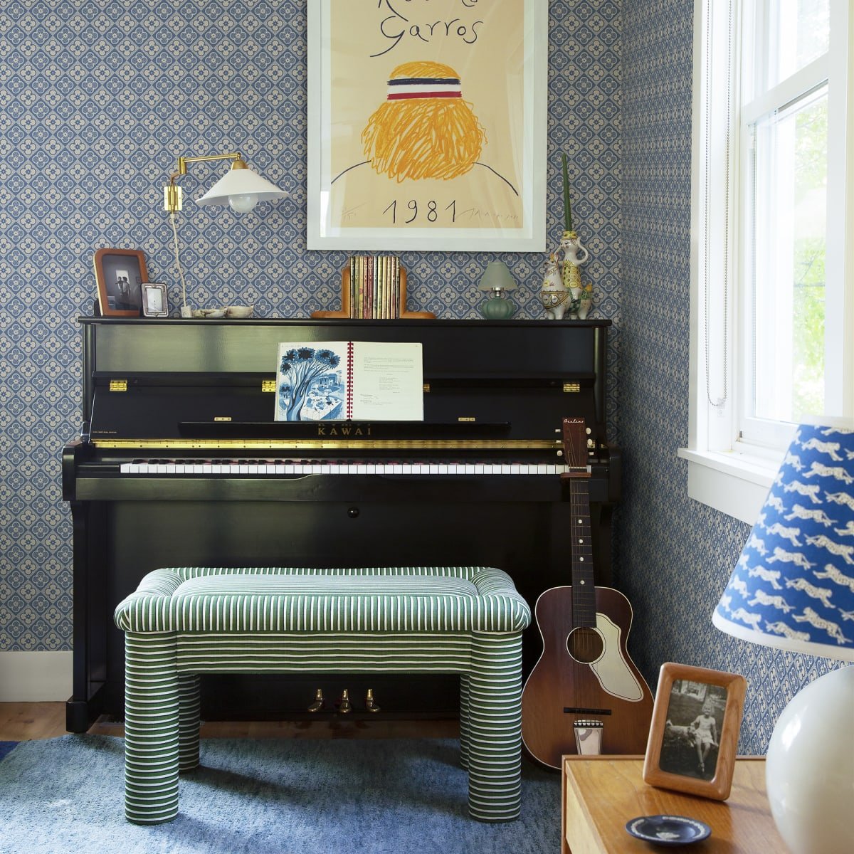 Lyckan Wallpaper - Sapphire - Sandberg - S10150 - Premier Wallcovering