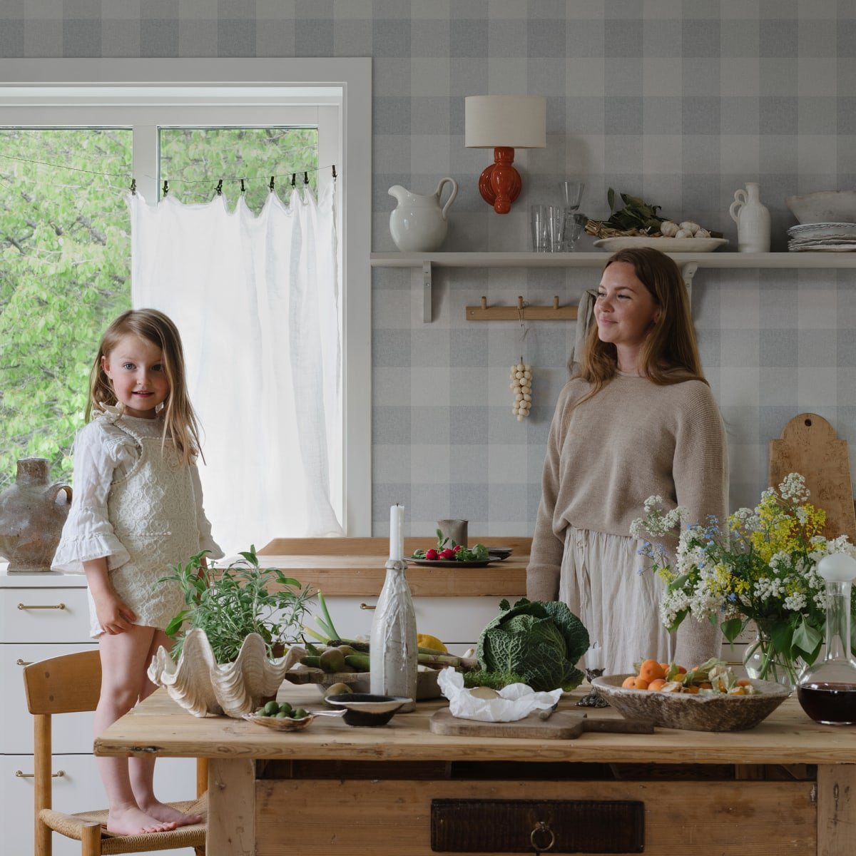 Lykke Wallpaper - Misty Blue - Sandberg - S10229 - Premier Wallcovering