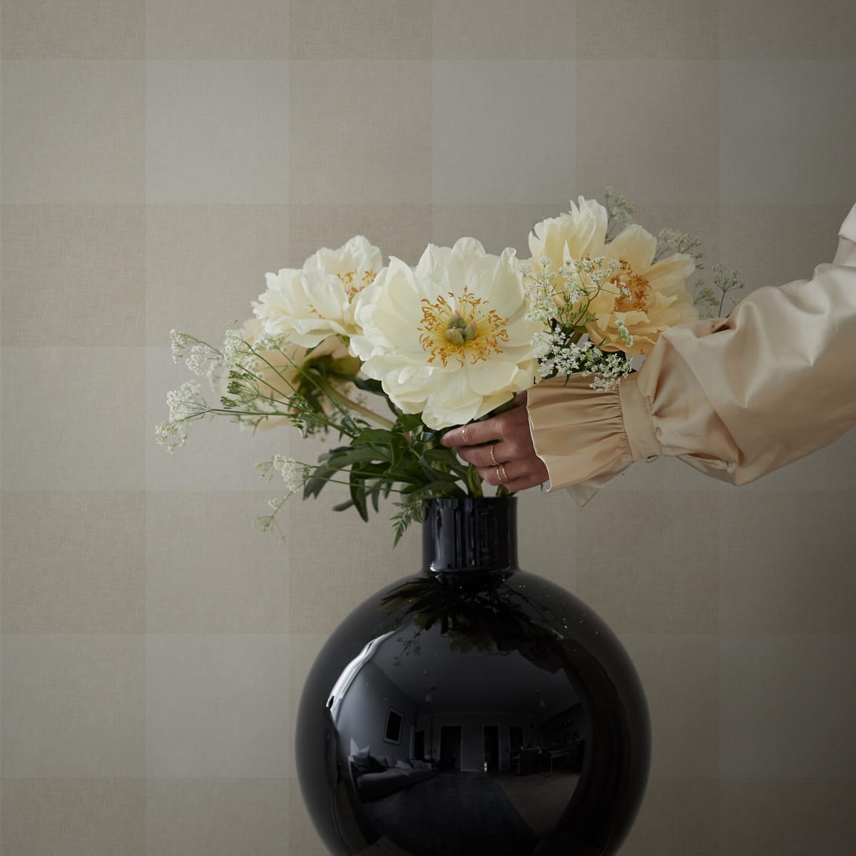 Lykke Wallpaper - Oat - Sandberg - S10214 - Premier Wallcovering