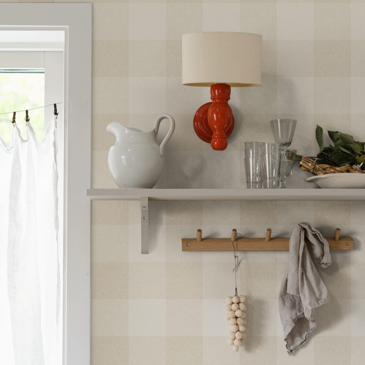 Lykke Wallpaper - Oat - Sandberg - S10214 - Premier Wallcovering