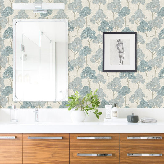 Lykke Wallpaper - Blue - A Street Prints - FD26540 - Premier Wallcovering