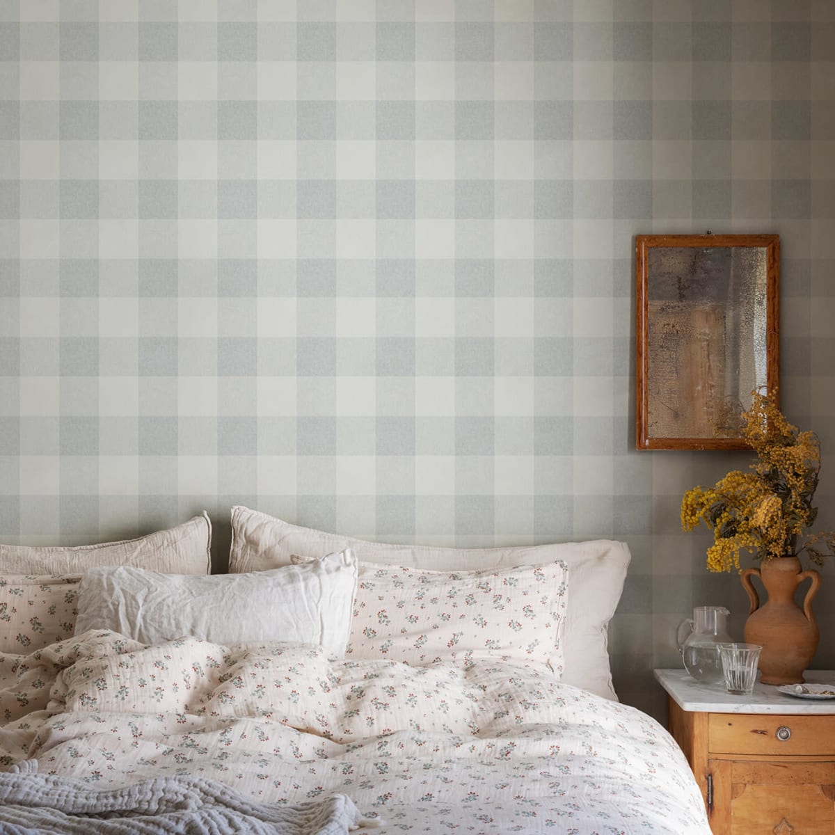 Lykke Wallpaper - Misty Blue - Sandberg - S10229 - Premier Wallcovering