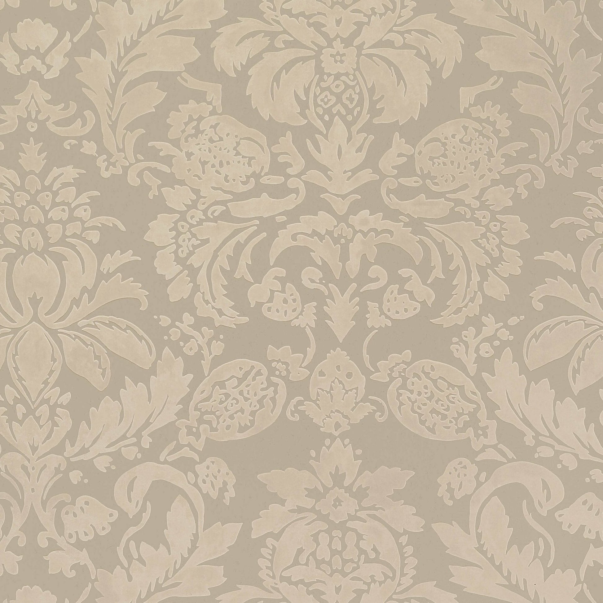 Lyndon Damask Wallpaper - Taupe - Thibaut - T10031 - Premier Wallcovering