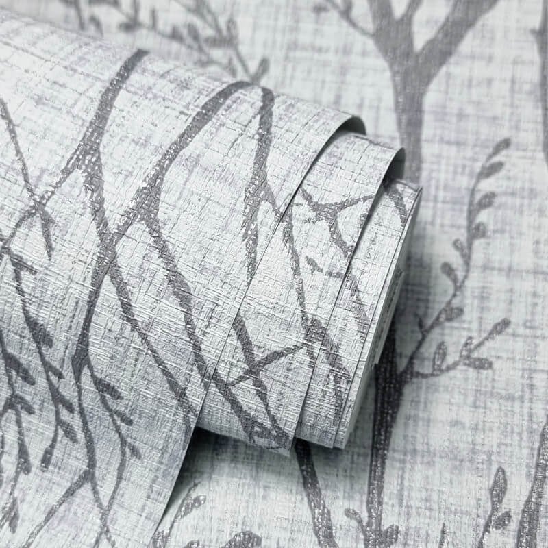 Lynford Trees Wallpaper - Blue - Crown - M1877 - Premier Wallcovering