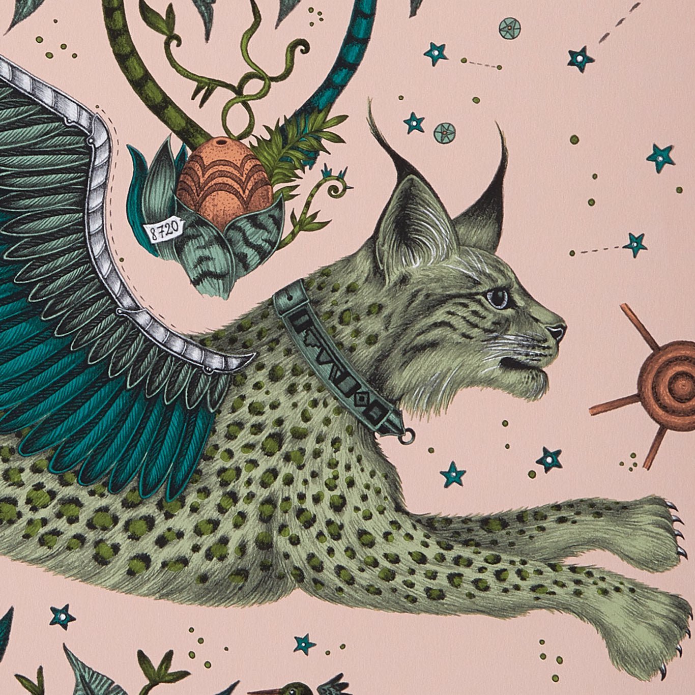 Lynx Wallpaper - Pink - Clarke & Clarke - Emma J Shipley - W0118/05 - Premier Wallcovering
