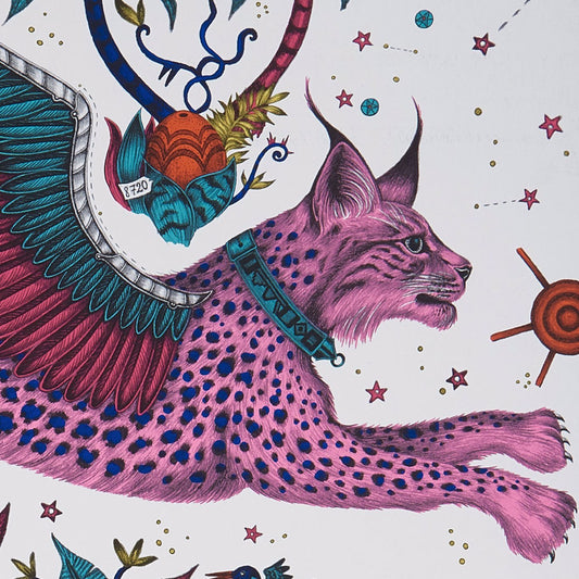 Lynx Wallpaper - Magenta - Clarke & Clarke - Emma J Shipley - W0118/03 - Premier Wallcovering