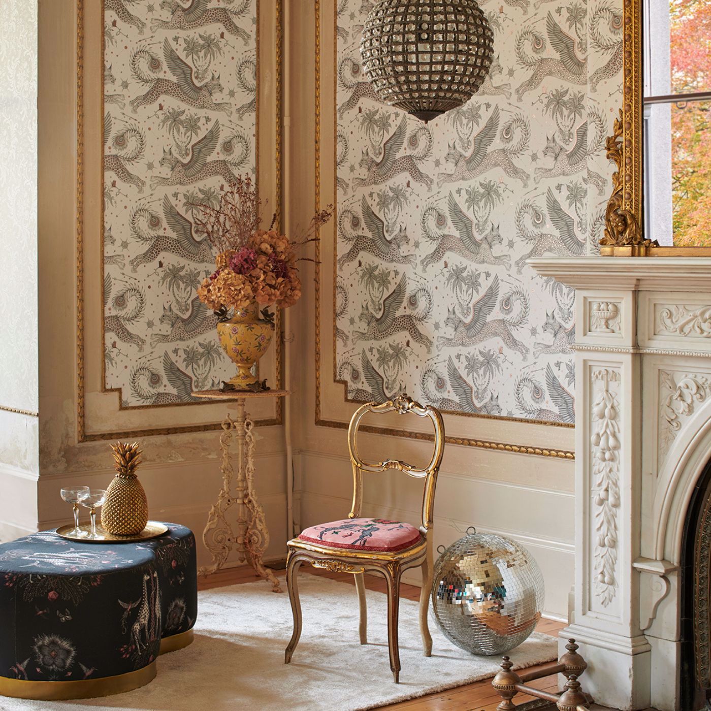 Lynx Wallpaper - Coral - Clarke & Clarke - Emma J Shipley - W0118/01 - Premier Wallcovering