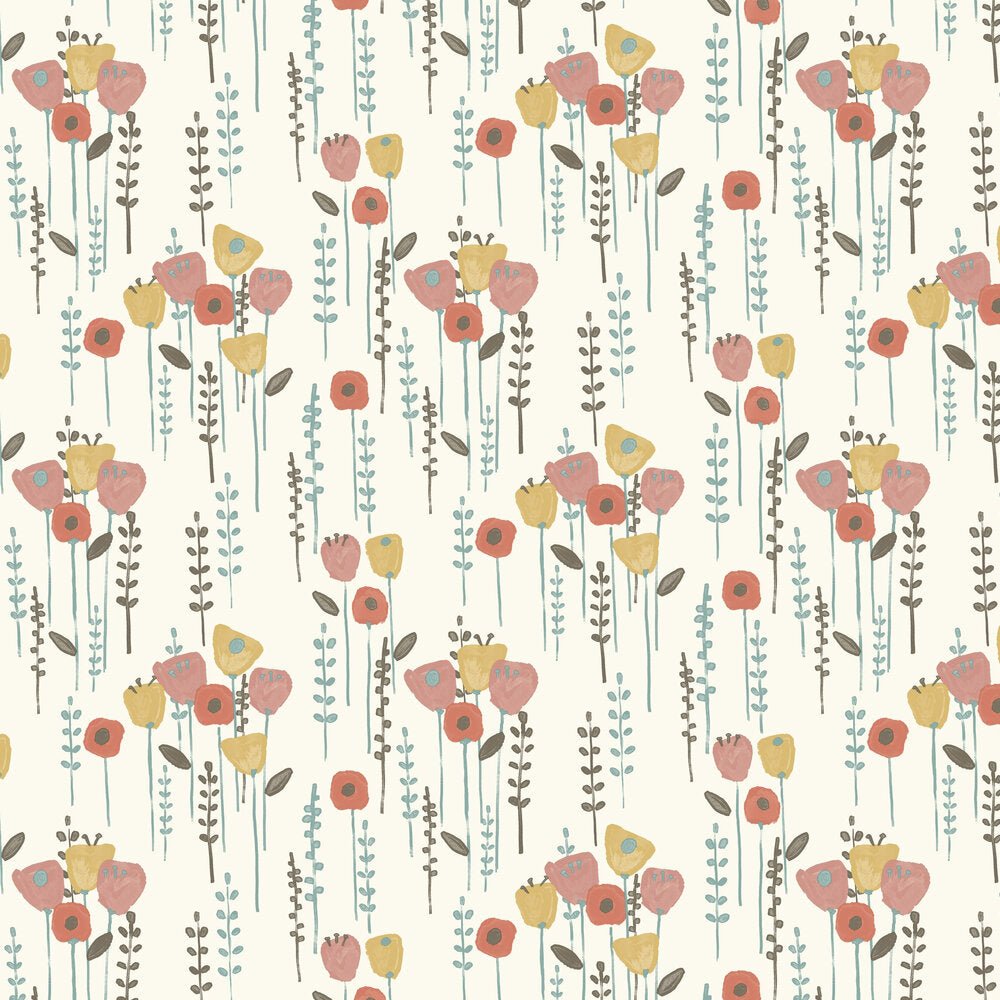 Mabel Wallpaper - Coral Mustard - A Street Prints - FD27278 - Premier Wallcovering