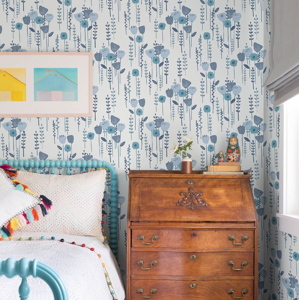 Mabel Wallpaper - Blue - A Street Prints - FD27274 - Premier Wallcovering