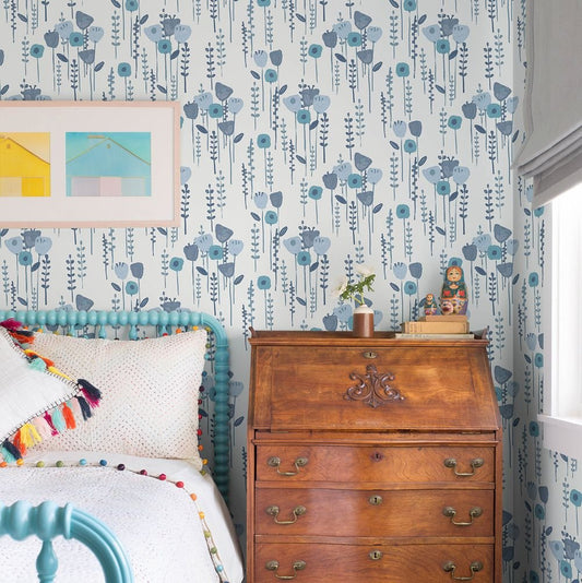 Mabel Wallpaper - Blue - A Street Prints - FD27274 - Premier Wallcovering