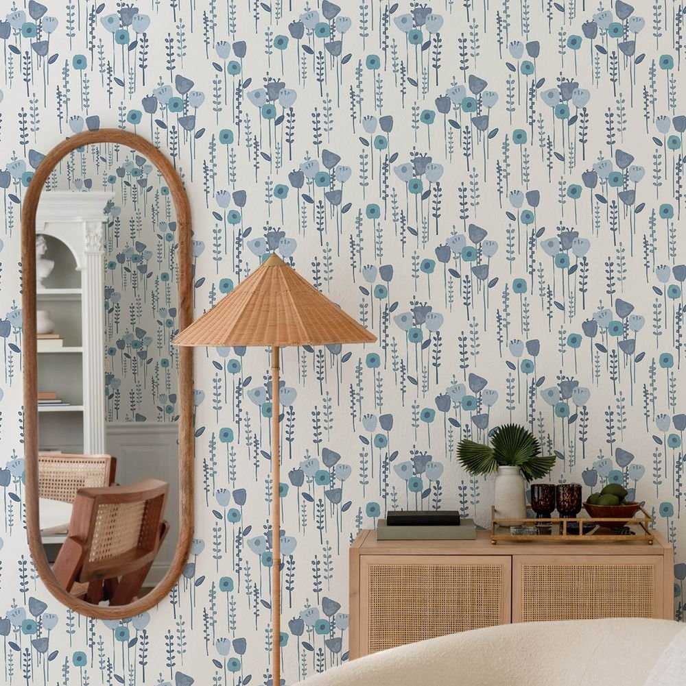 Mabel Wallpaper - Blue - A Street Prints - FD27274 - Premier Wallcovering