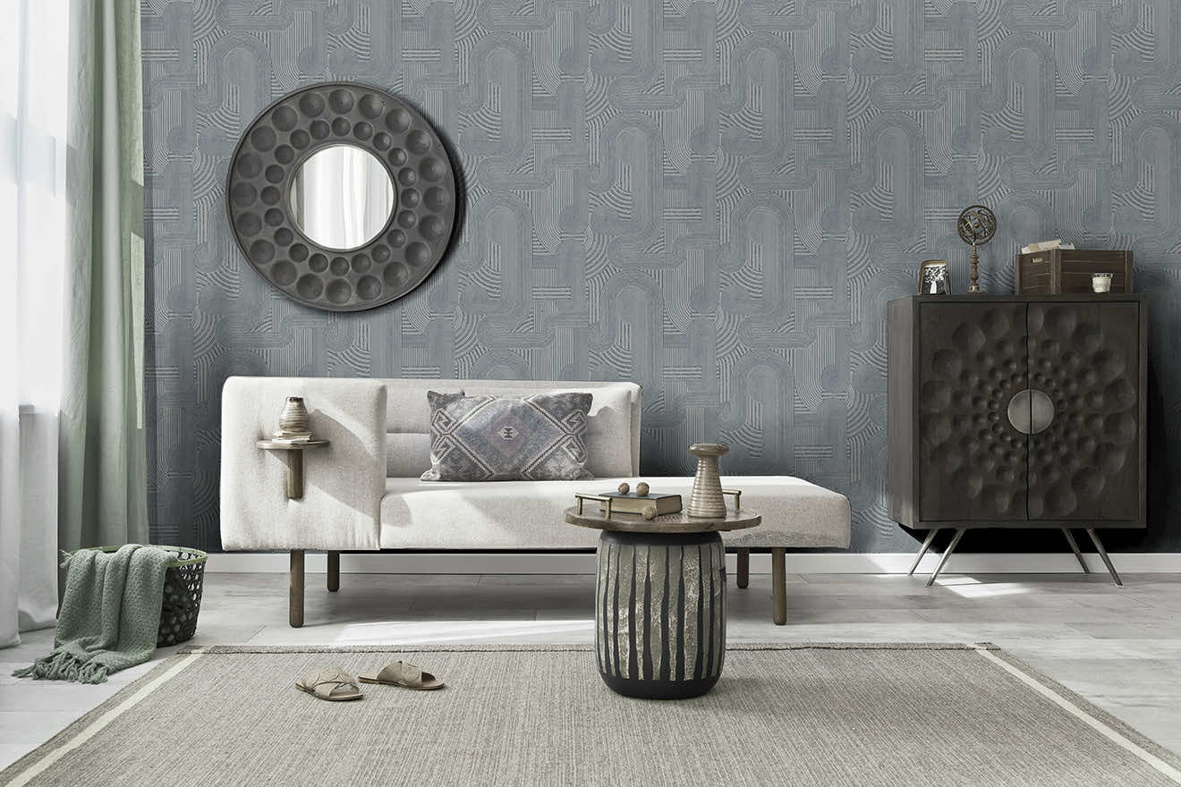 Macrame Wallpaper - Blue - Holden Décor - 65950 - Premier Wallcovering