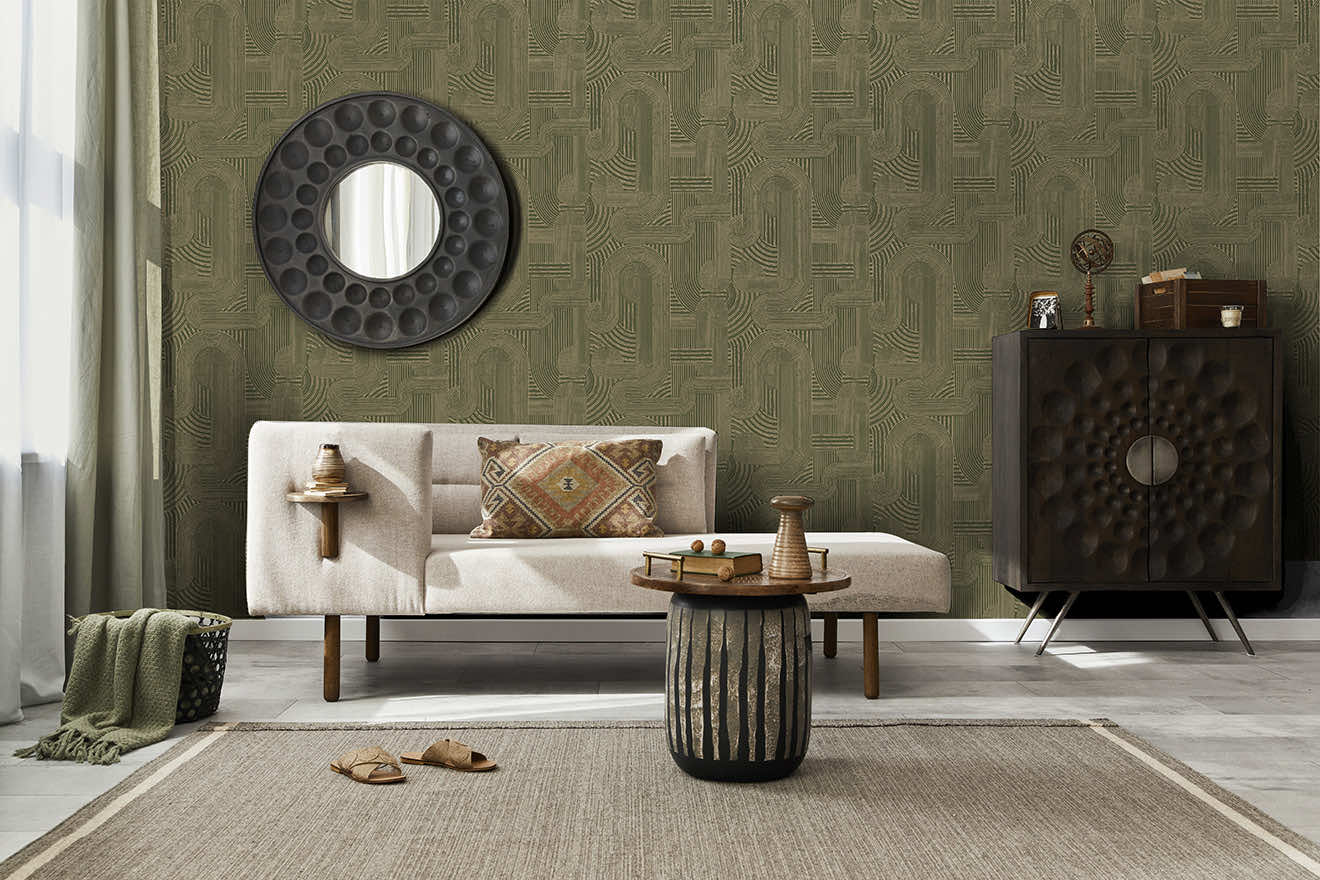 Macrame Wallpaper - Khaki - Holden Décor - 65953 - Premier Wallcovering