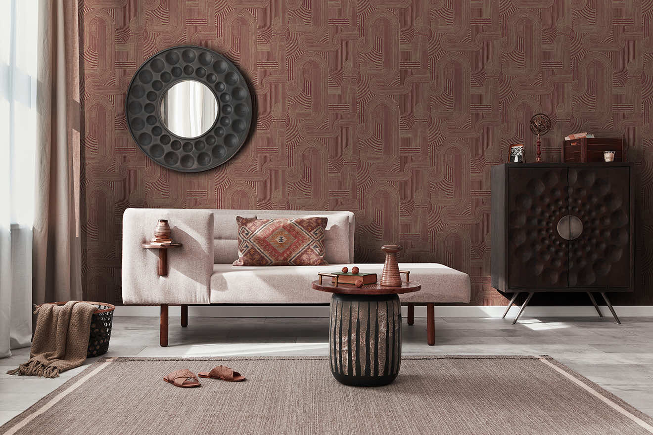 Macrame Wallpaper - Maroon - Holden Décor - 65951 - Premier Wallcovering
