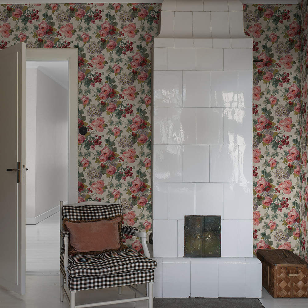 Madame Wall Mural - Red/ Pink/ Green - Boråstapeter - 2039 - Premier Wallcovering