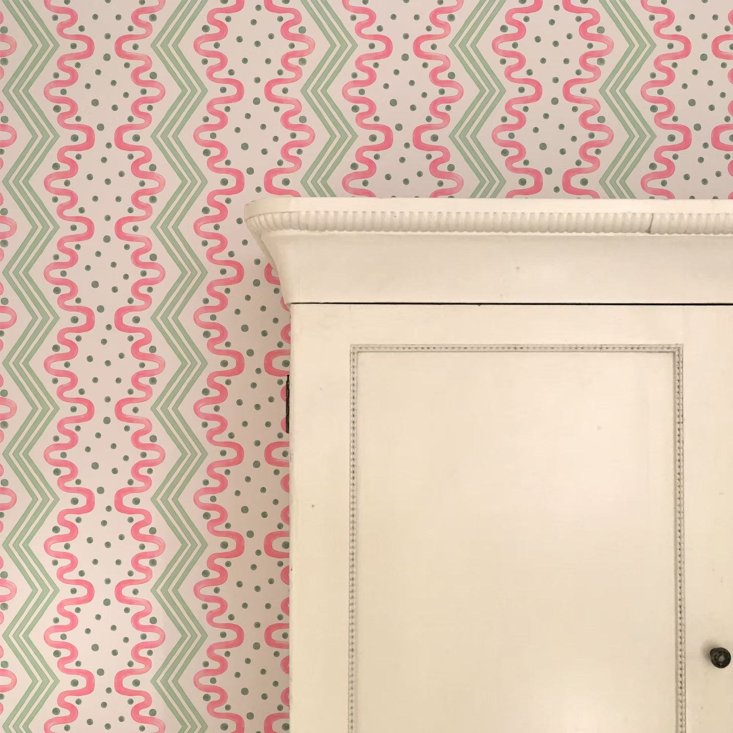 Madame Ziggle Wallpaper - Pink and Green - Ottoline - W/MZ/101/3 - Premier Wallcovering