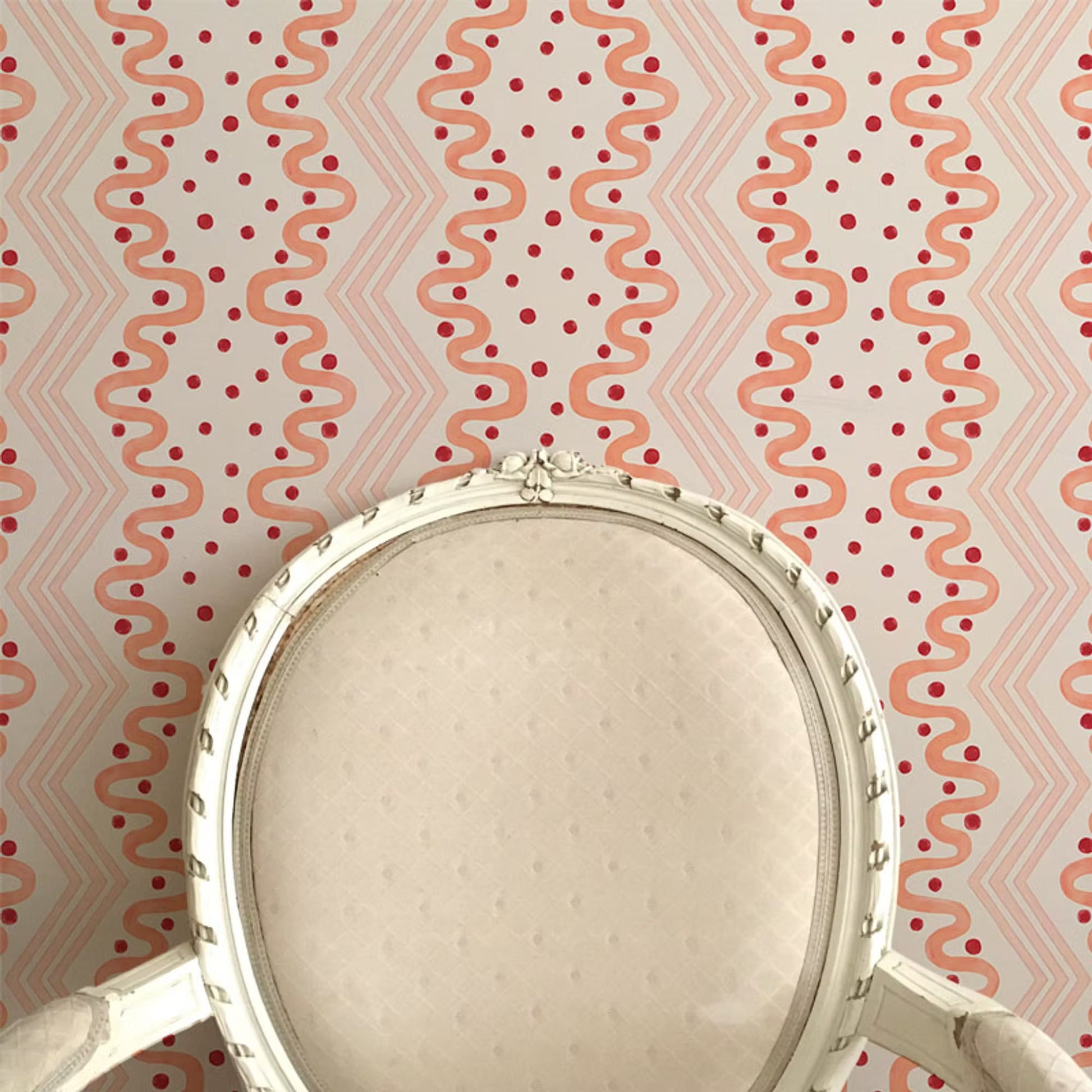 Madame Ziggle Wallpaper - Pink and Coral - Ottoline - W/MZ/101/2 - Premier Wallcovering