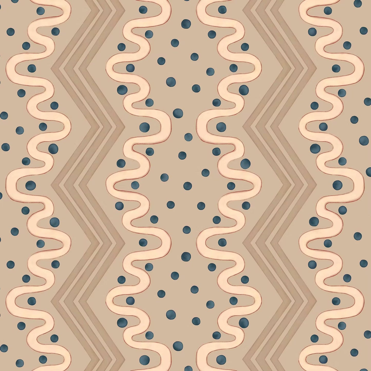 Madame Ziggle Wallpaper - Oat - Ottoline - W/MZ 101/6 - Premier Wallcovering