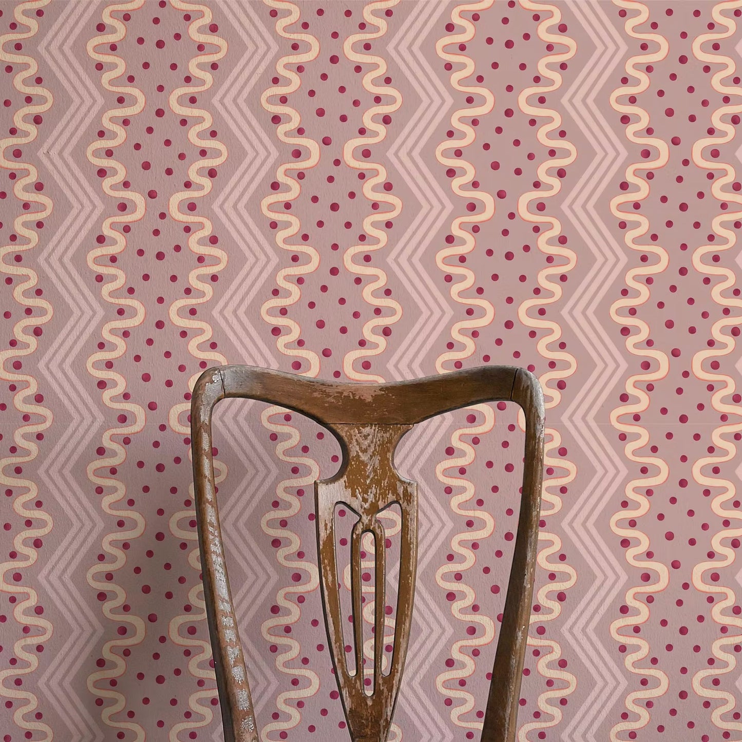 Madame Ziggle Wallpaper - Blueberry Yoghurt - Ottoline - W/MZ 101/7 - Premier Wallcovering
