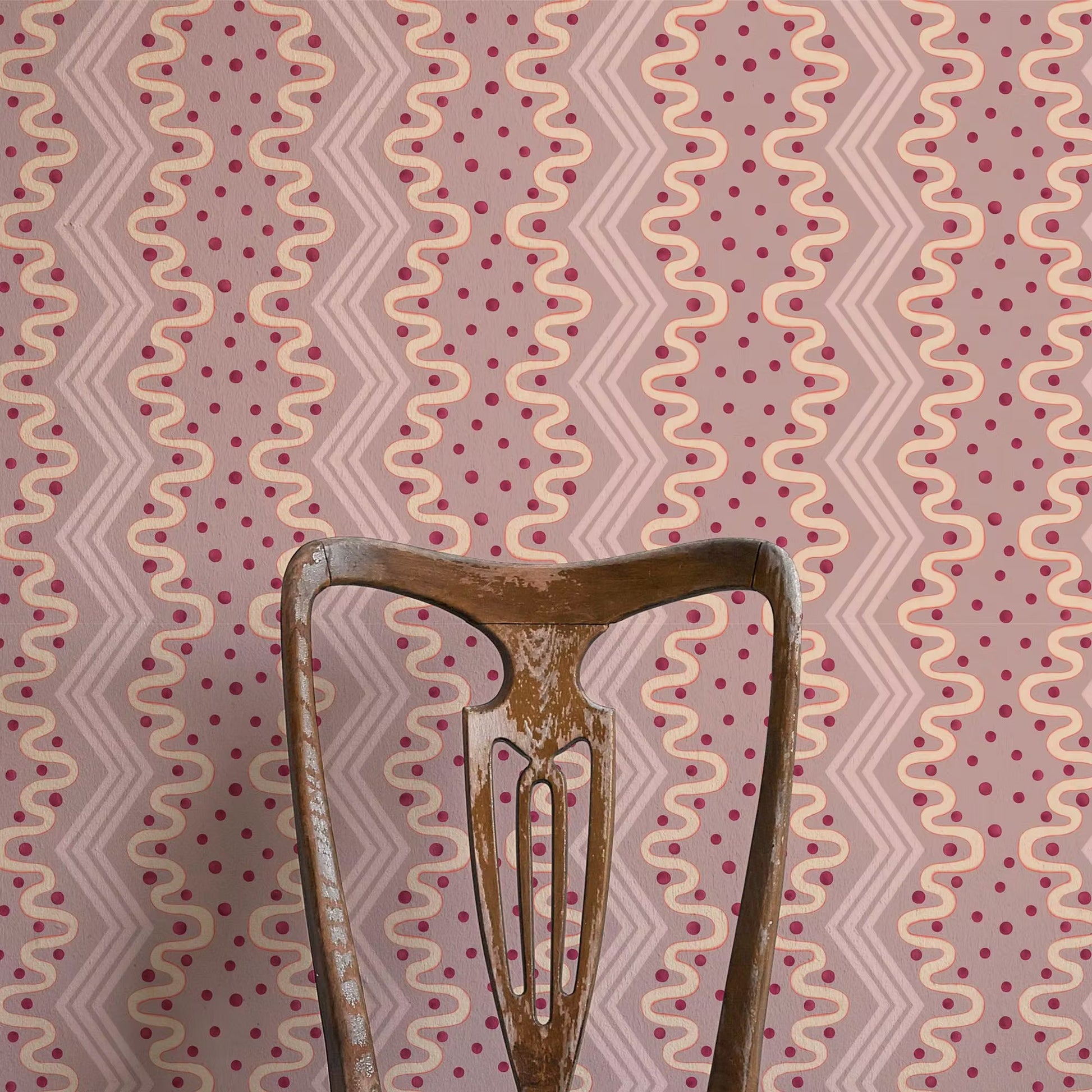 Madame Ziggle Wallpaper - Blueberry Yoghurt - Ottoline - W/MZ 101/7 - Premier Wallcovering