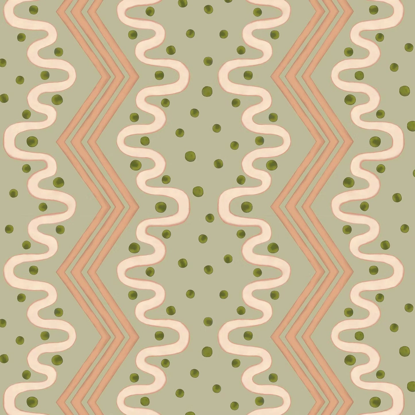 Madame Ziggle Wallpaper - Pistachio - Ottoline - W/MZ 101/5 - Premier Wallcovering