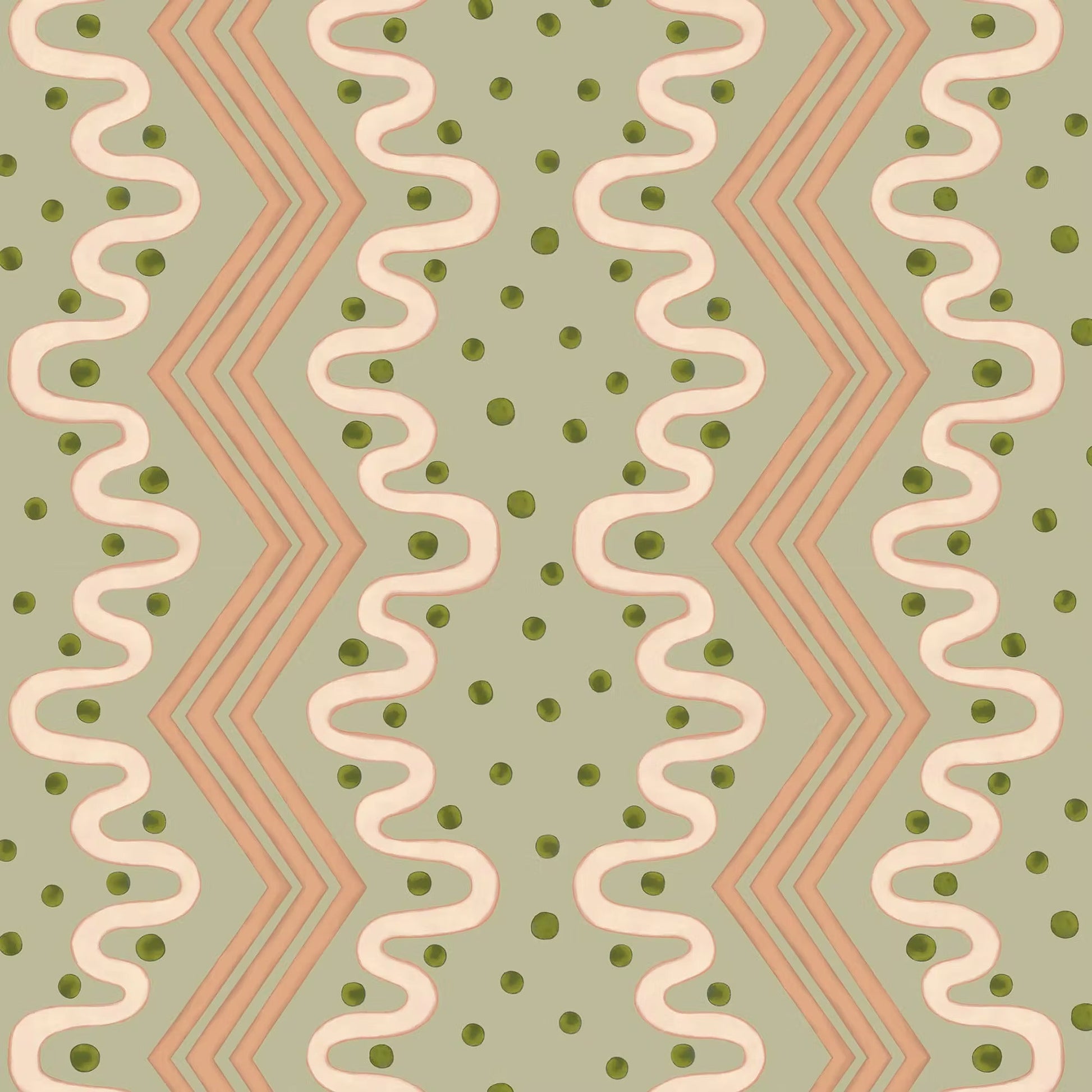 Madame Ziggle Wallpaper - Pistachio - Ottoline - W/MZ 101/5 - Premier Wallcovering