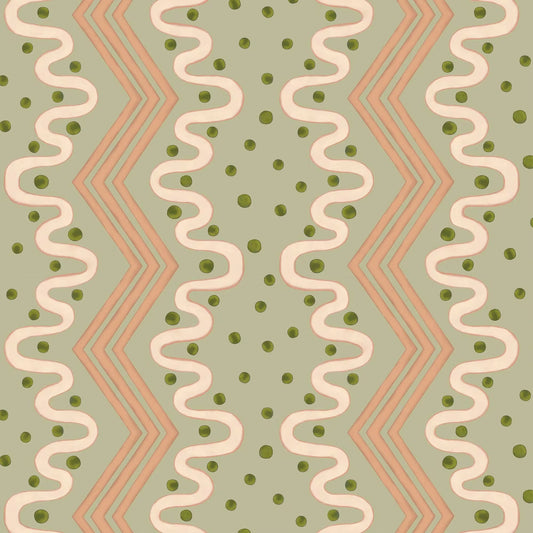 Madame Ziggle Wallpaper - Pistachio - Ottoline - W/MZ 101/5 - Premier Wallcovering
