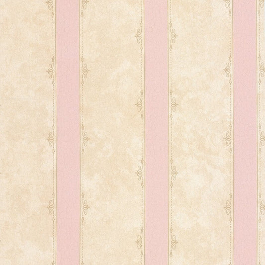 Madelyn Striped Wallpaper - Pink/Stone - SK Filson - DE41448 - Premier Wallcovering