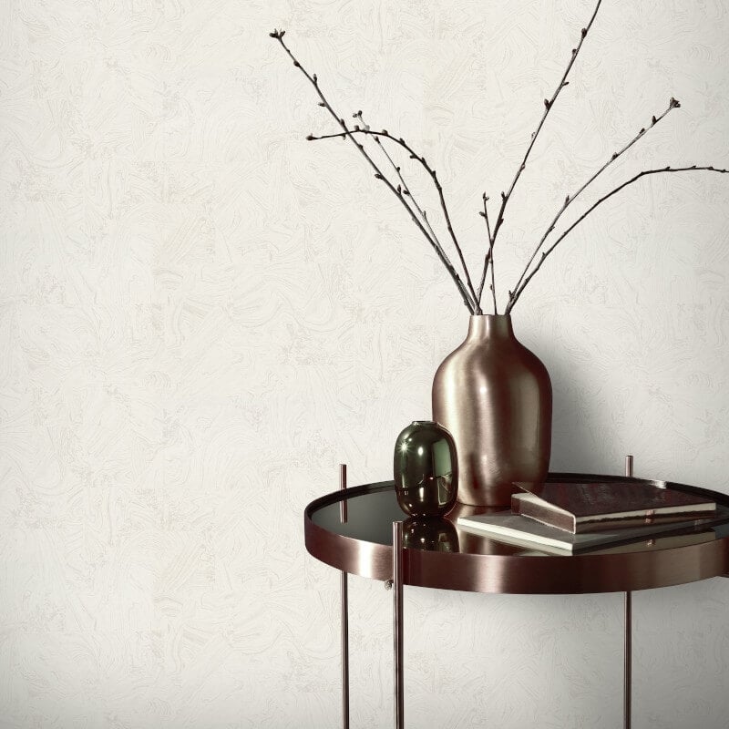 Madoc Marble Abstract Metallic Wallpaper - White - Erismann - 10358 - 01 - Premier Wallcovering