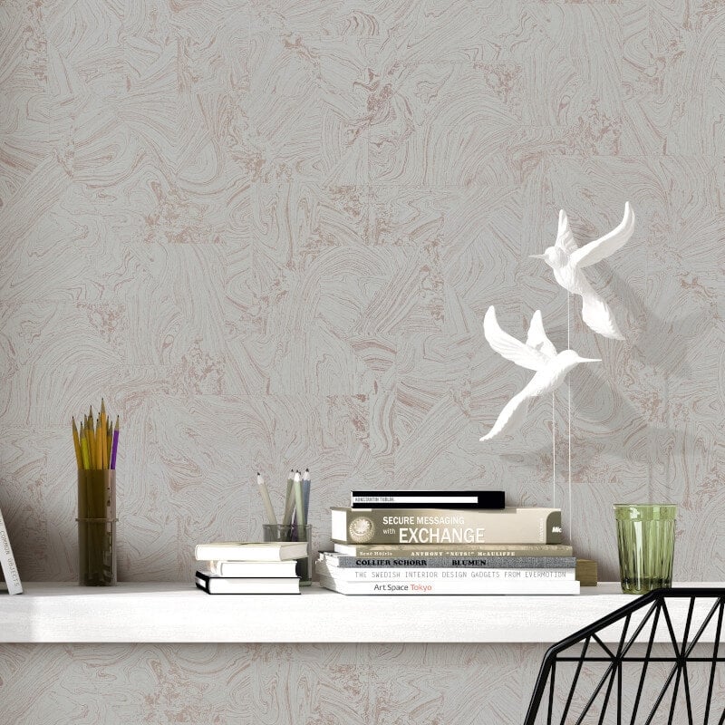 Madoc Marble Abstract Metallic Wallpaper - Taupe - Erismann - 10358 - 48 - Premier Wallcovering