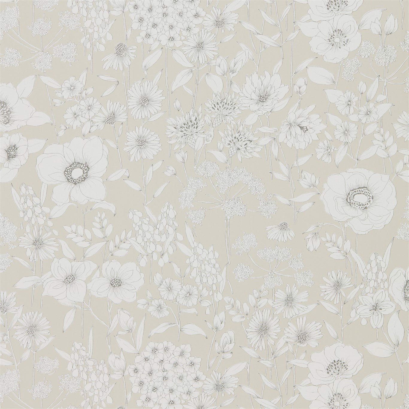 Maelee Wallpaper - Linen - Sanderson - DHPO216349 - Premier Wallcovering