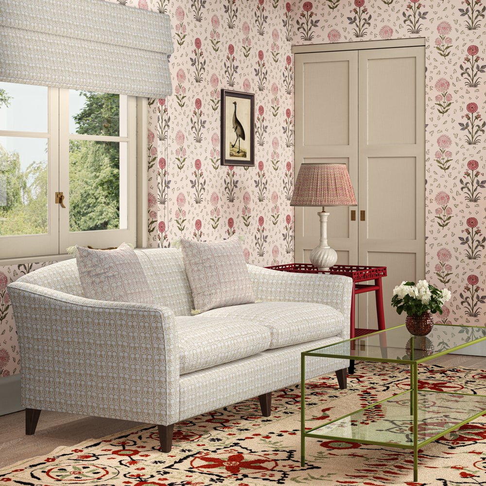 Magda Wallpaper - Pink/Green - Penny Morrison - MAGDA-PG - Premier Wallcovering