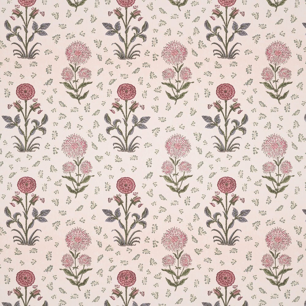 Magda Wallpaper - Pink/Green - Penny Morrison - MAGDA-PG - Premier Wallcovering
