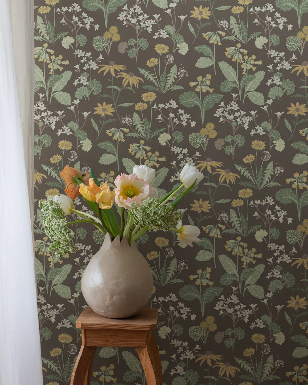 Magdalena Wallpaper - Dark Brown - Midbec - 92133 - Premier Wallcovering
